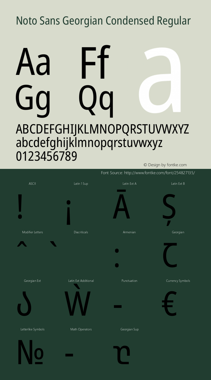 Noto Sans Georgian Condensed Regular Version 2.005图片样张