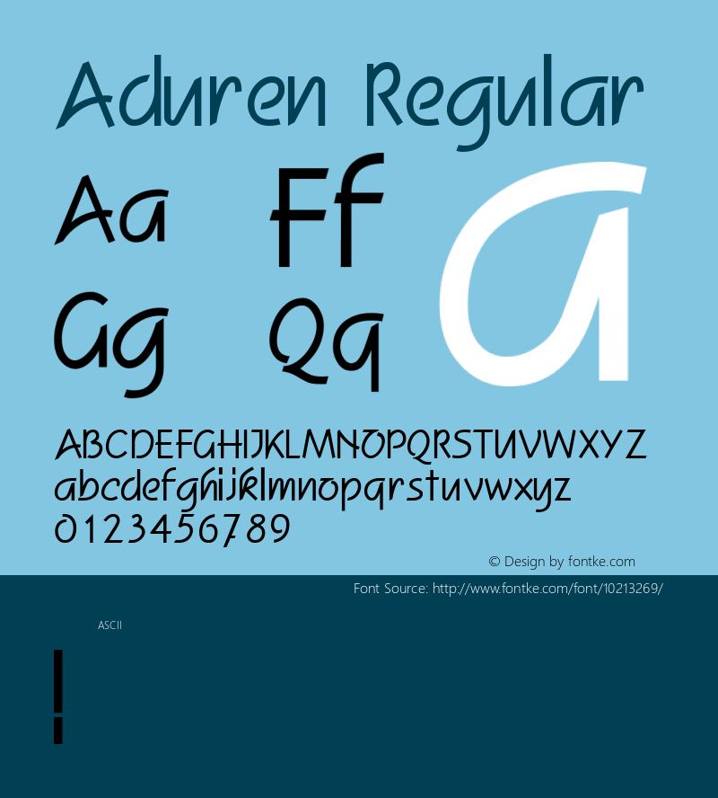 Aduren Regular Unknown Font Sample