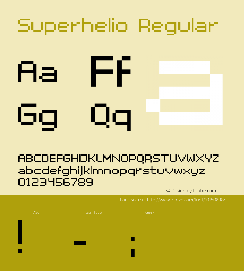 Superhelio Regular Version 001.000 Font Sample