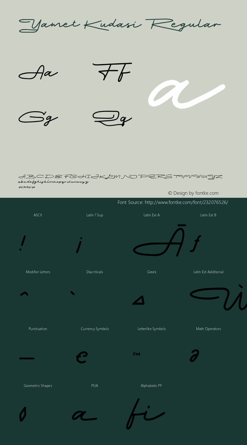 Yamet Kudasi Regular Version 1.000;hotconv 1.0.109;makeotfexe 2.5.65596图片样张