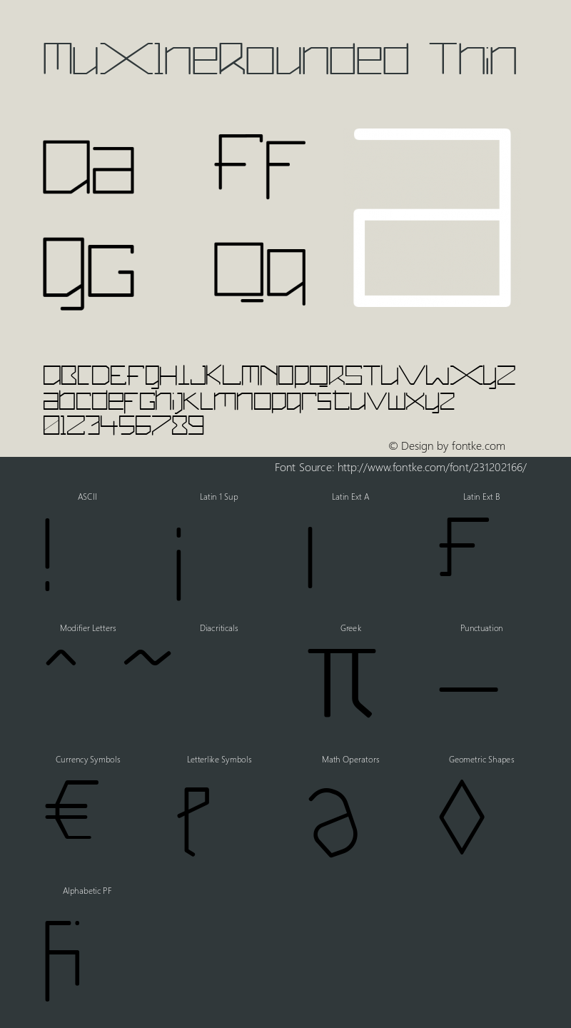 MuX1neRounded Thin Version 1.100;hotconv 1.0.109;makeotfexe 2.5.65596图片样张