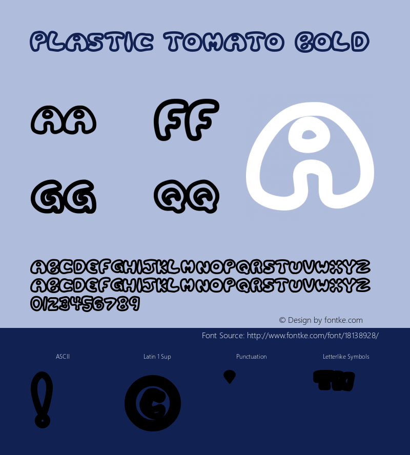 Plastic Tomato Bold Version 1.0 Thu Mar 12 17:00 Font Sample