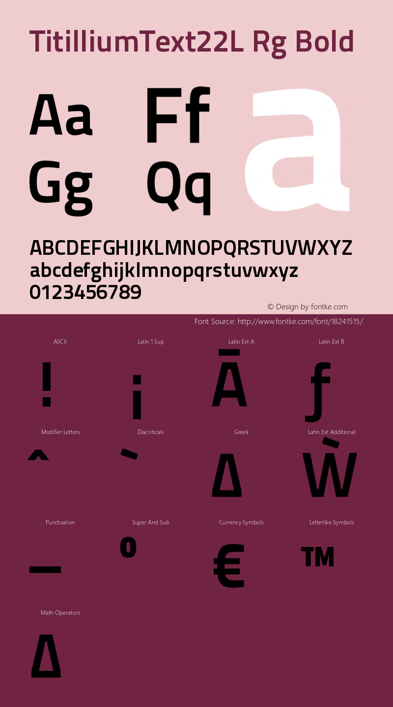 TitilliumText22L Rg Bold 1.000 Font Sample