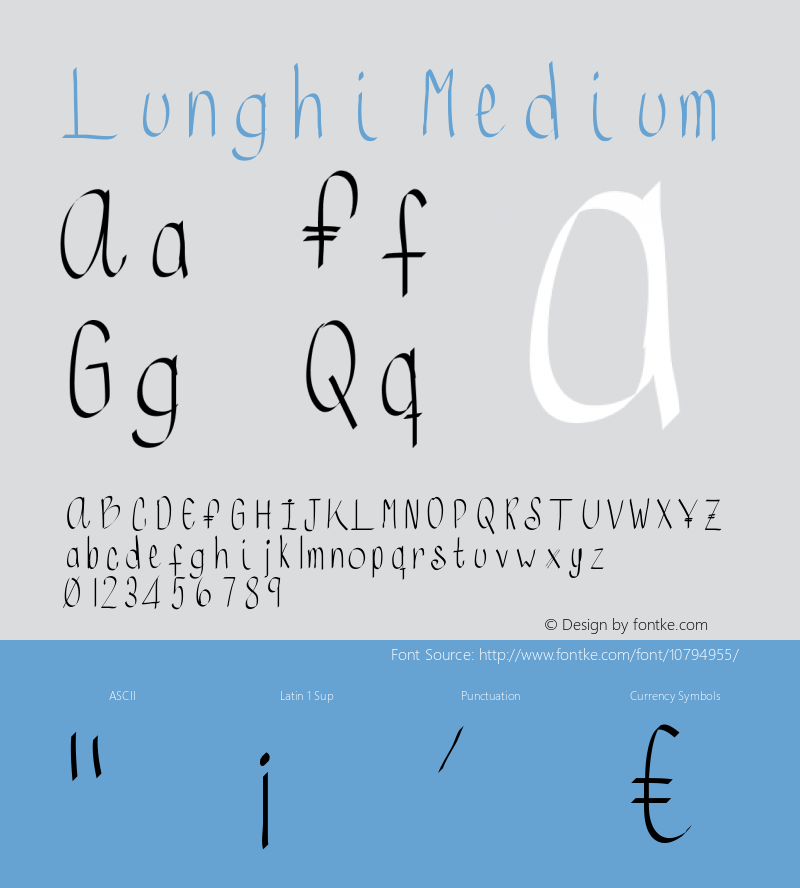 Lunghi Medium Version 001.000 Font Sample