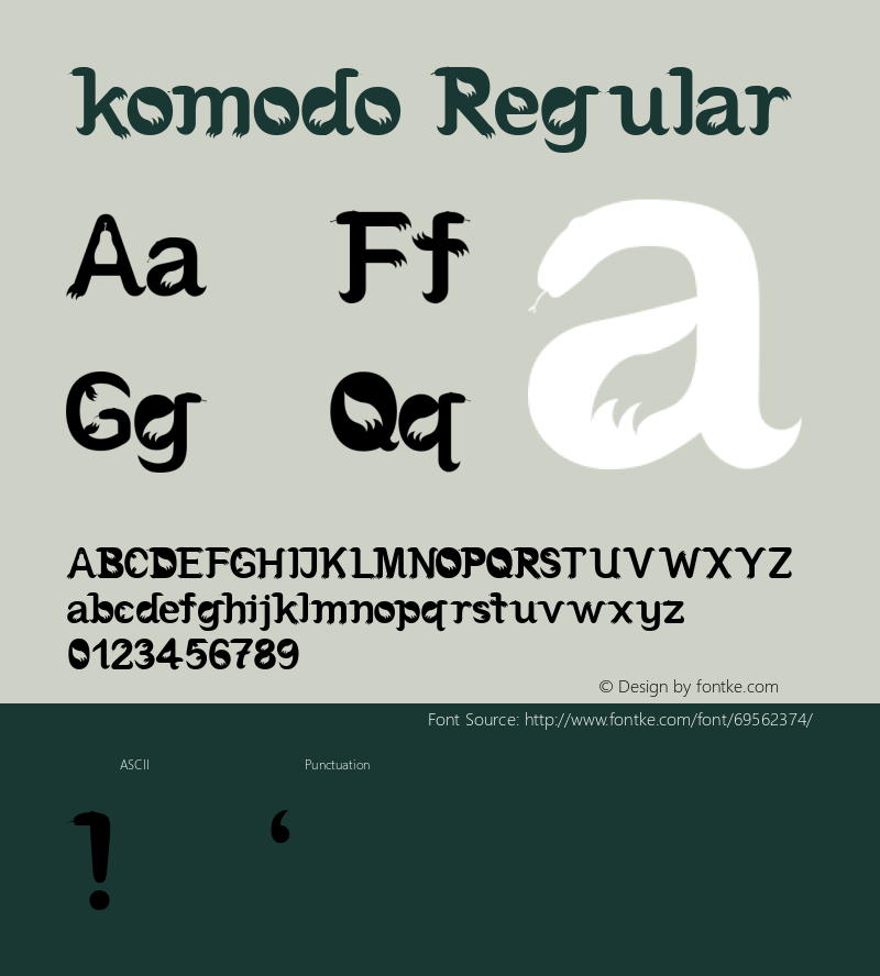 komodo Regular Version 1.000 Font Sample