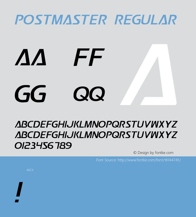Postmaster Regular 1 Font Sample