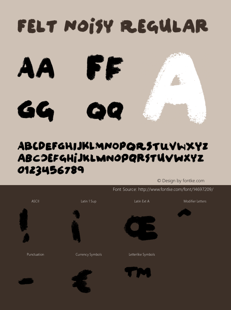 Felt Noisy Regular Version 001.000 Font Sample