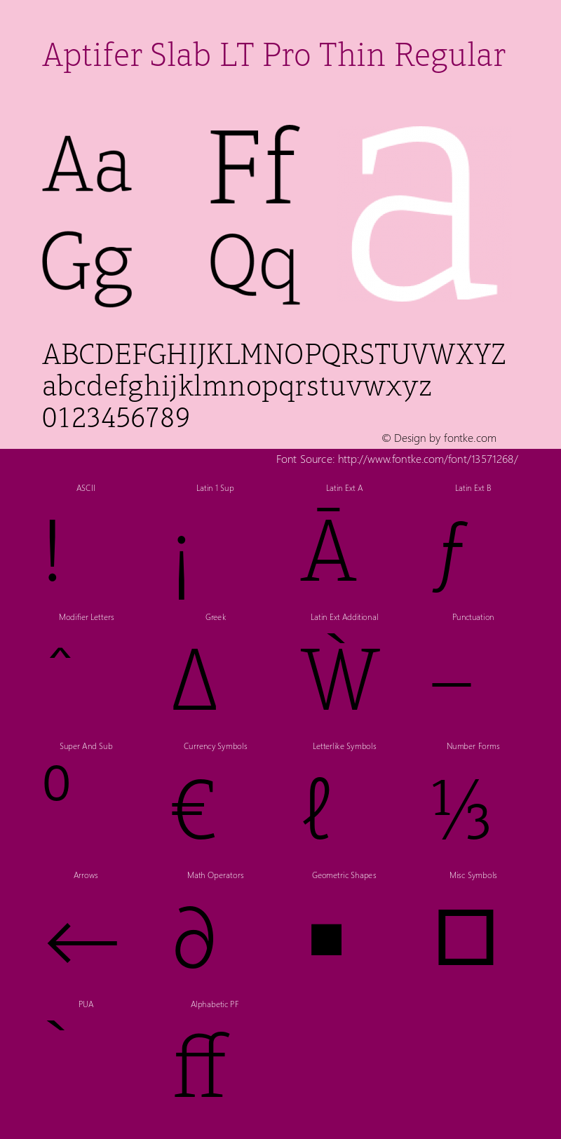 Aptifer Slab LT Pro Thin Regular Version 1.000;PS 001.000;hotconv 1.0.38 Font Sample