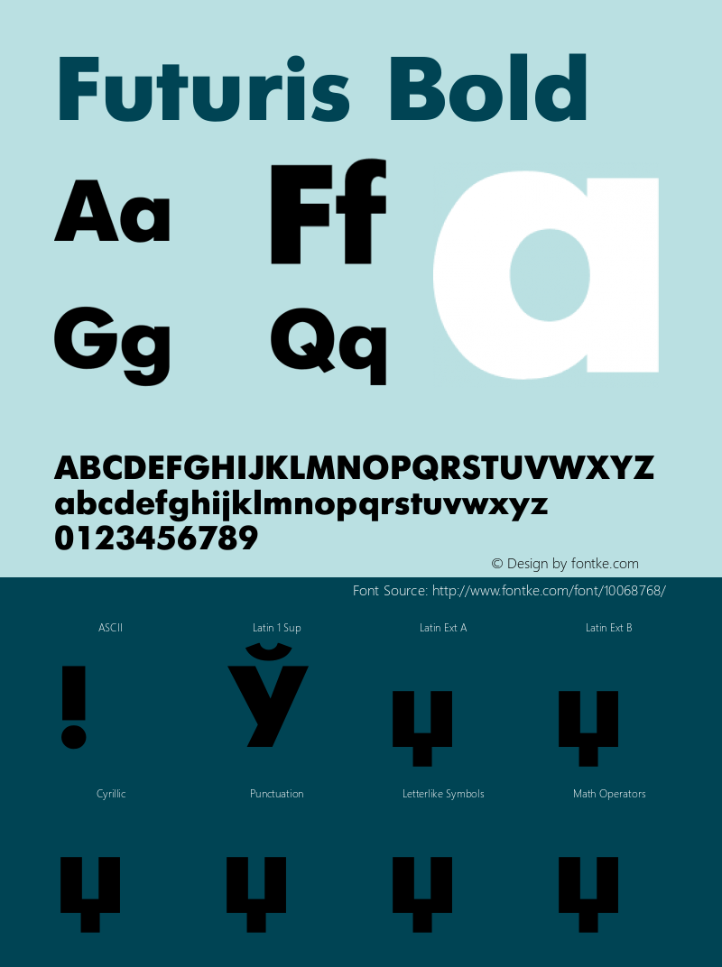 Futuris Bold Converted from t:\FUTB.BF1 by ALLTYPE Font Sample
