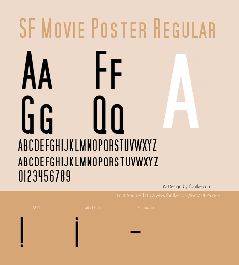 SF Movie Poster Regular 1.2 Font Sample