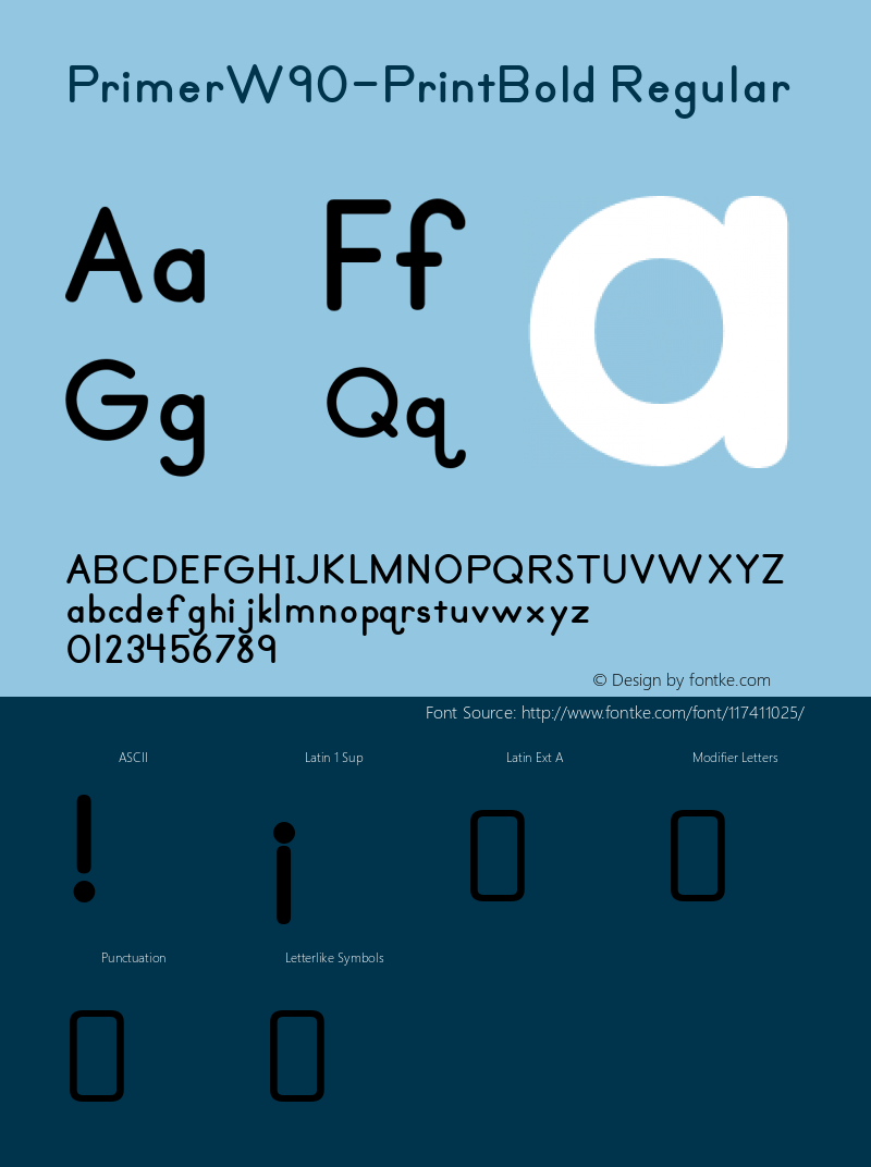 Primer W90 Print Bold Version 3.00 Font Sample