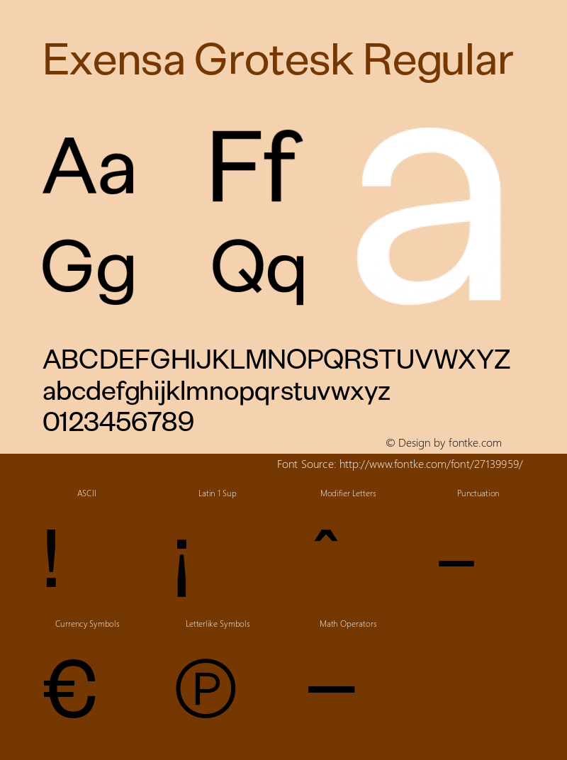 Exensa Grotesk Regular Version 1.000;PS 001.000;hotconv 1.0.88;makeotf.lib2.5.64775 Font Sample