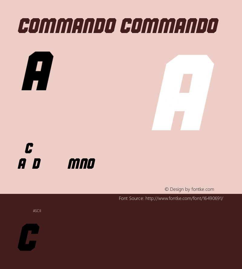 Commando Commando Version 1.00 2007 initial release Font Sample