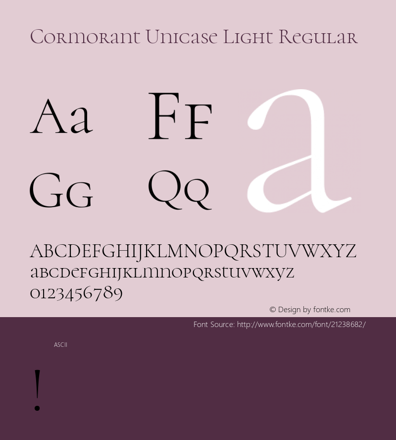 Cormorant Unicase Light Regular  Font Sample