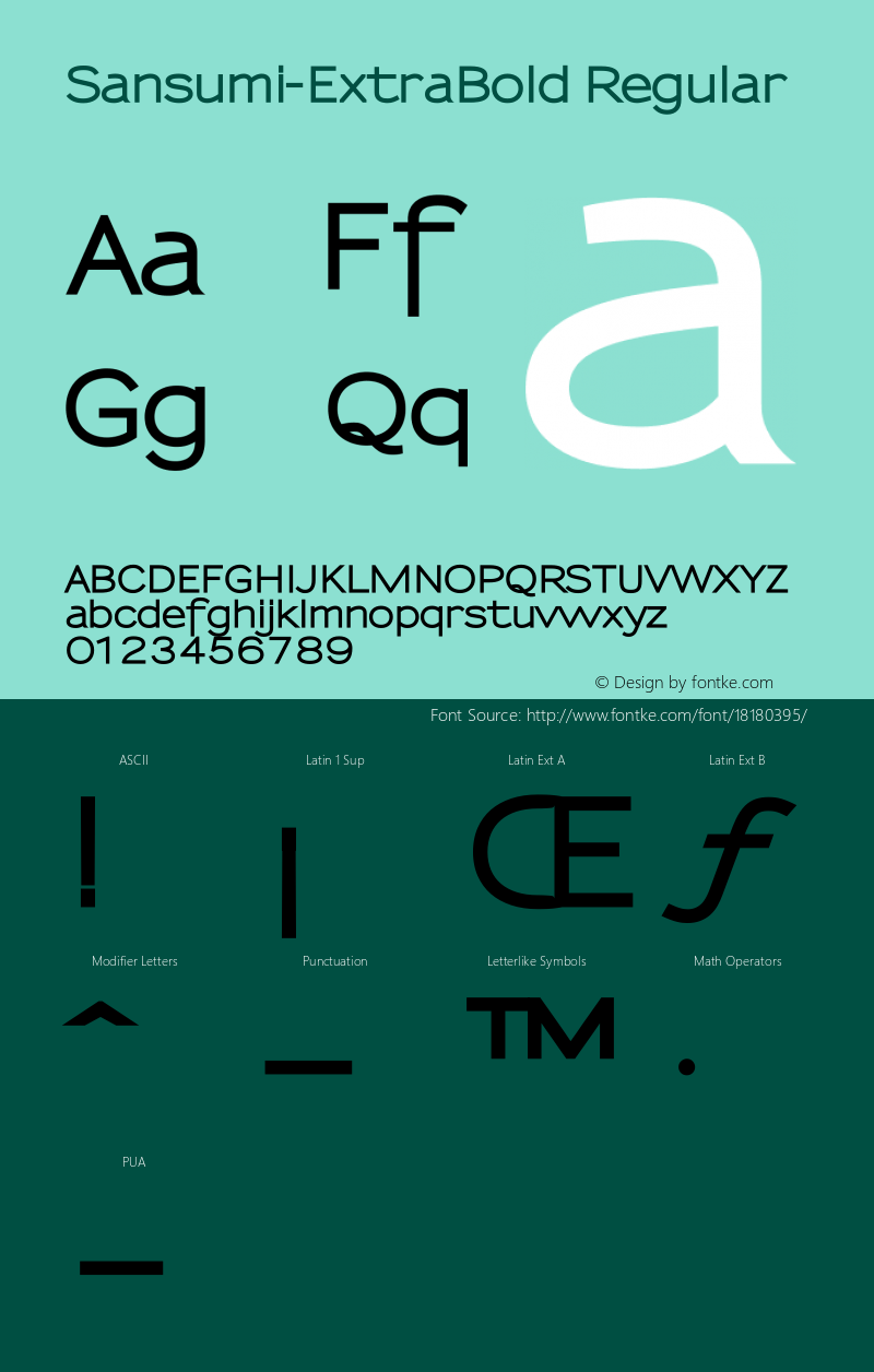 Sansumi-ExtraBold Regular 1.1 Font Sample