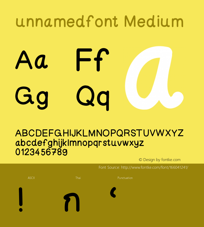 unnamedfont Version 001.000 Font Sample