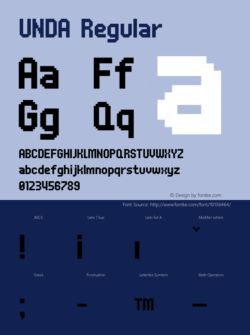 UNDA Regular Macromedia Fontographer 4.1 Font Sample