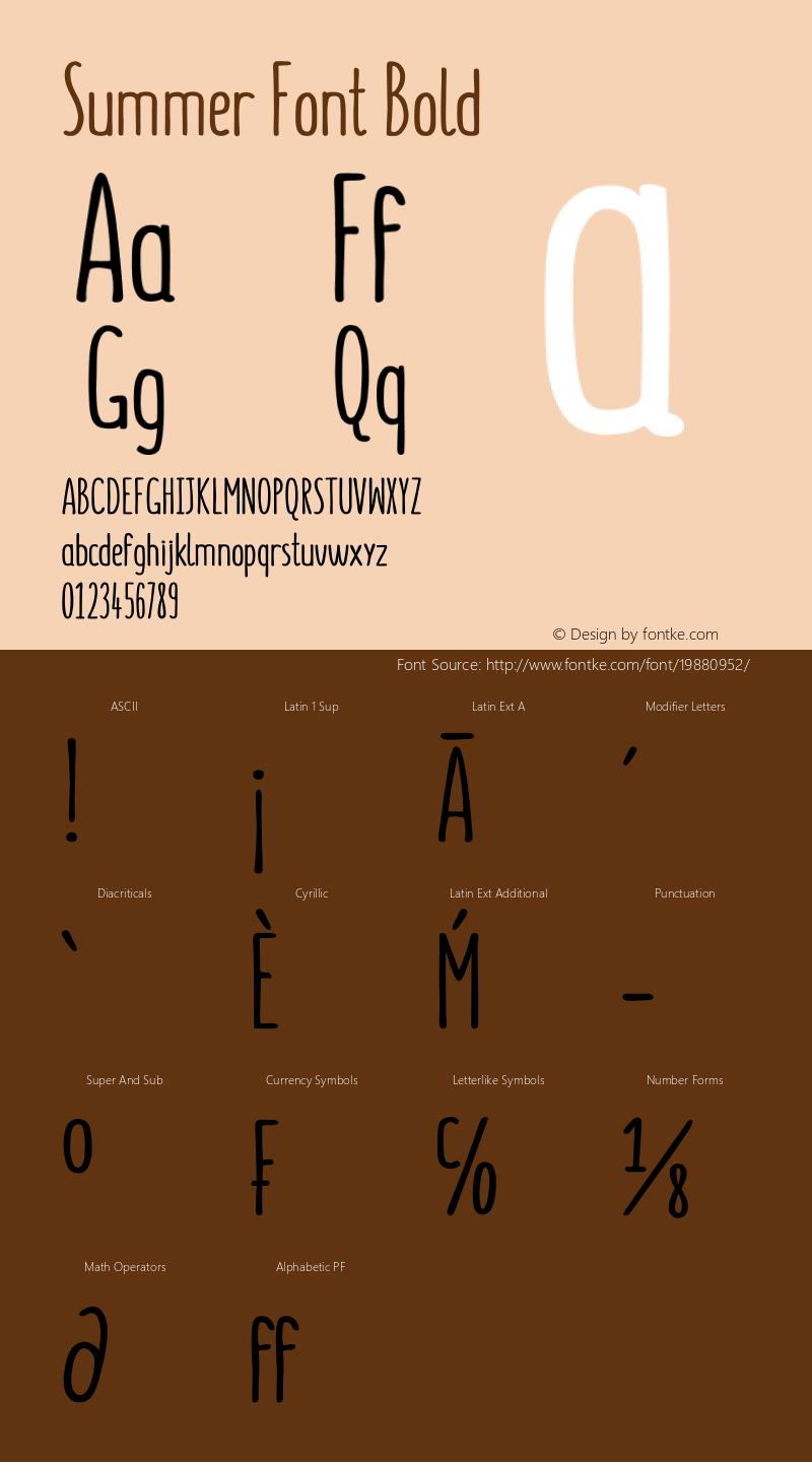 Summer Font Bold Version 1.10 May 28, 2015 Font Sample