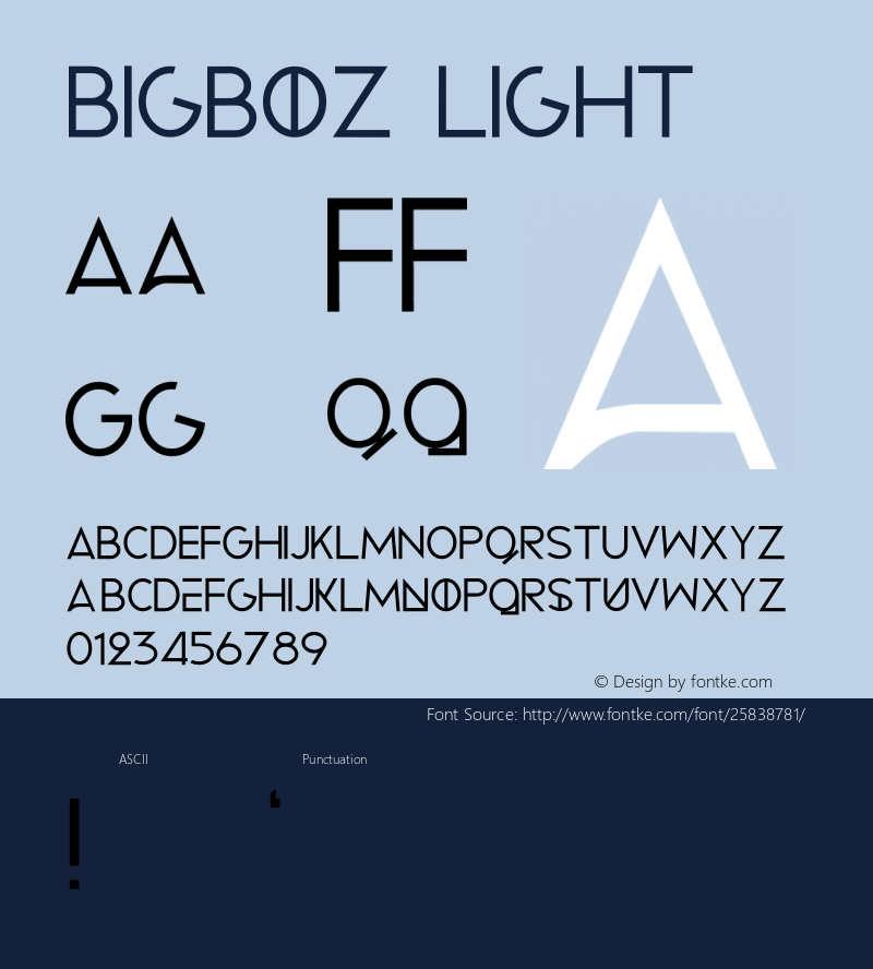 Bigboz Version 1.0 Font Sample
