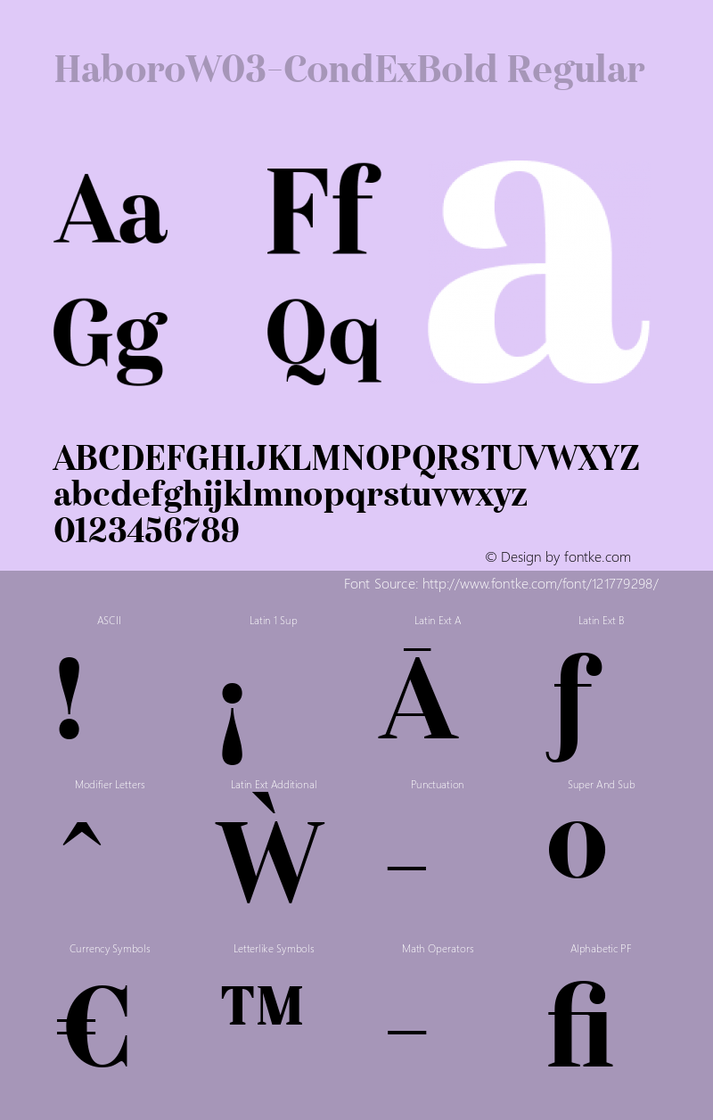 Haboro W03 Cond ExBold Version 1.00 Font Sample