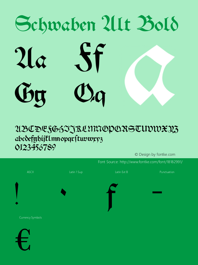 Schwaben Alt Bold Version 3.5 Font Sample