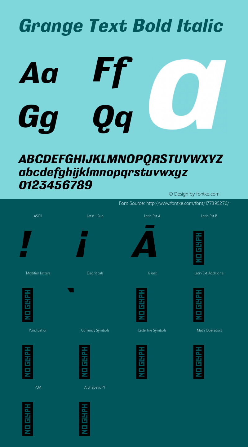 Grange Text Bold Italic Version 2.000;hotconv 1.0.109;makeotfexe 2.5.65596图片样张