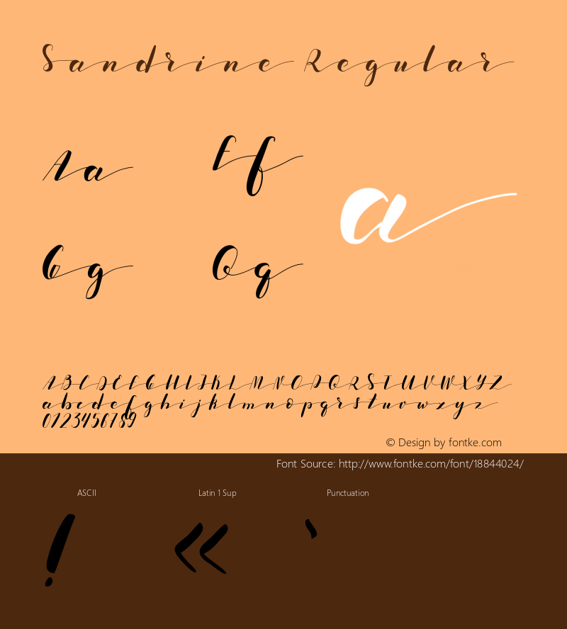 Sandrine Regular Version 1.000 Font Sample
