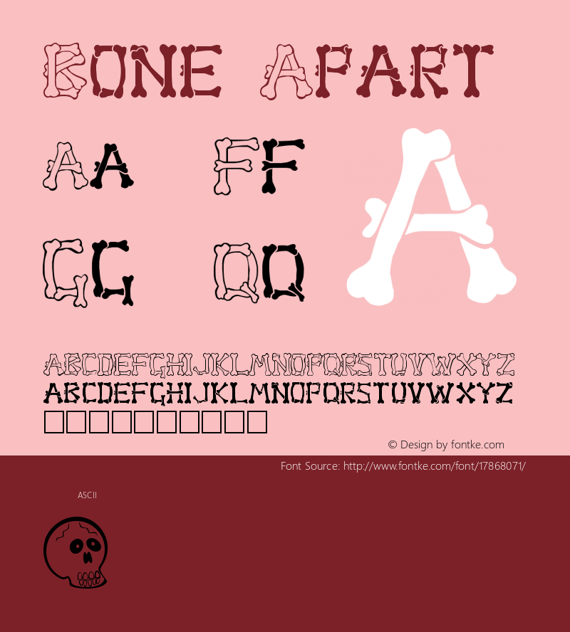 Bone Apart Version Altsys Fontographer Font Sample