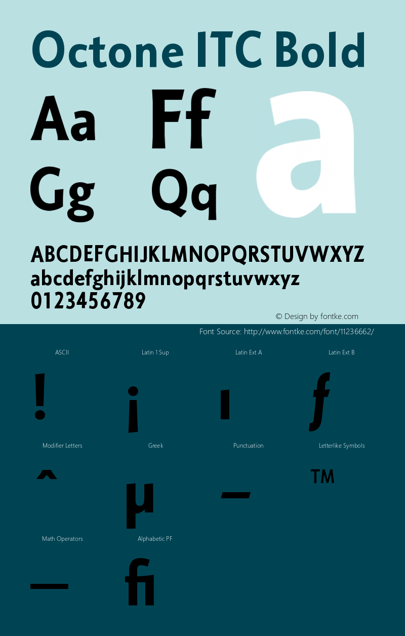 Octone ITC Bold Version 001.001 Font Sample