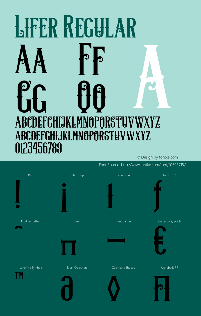 Lifer Regular Unknown Font Sample