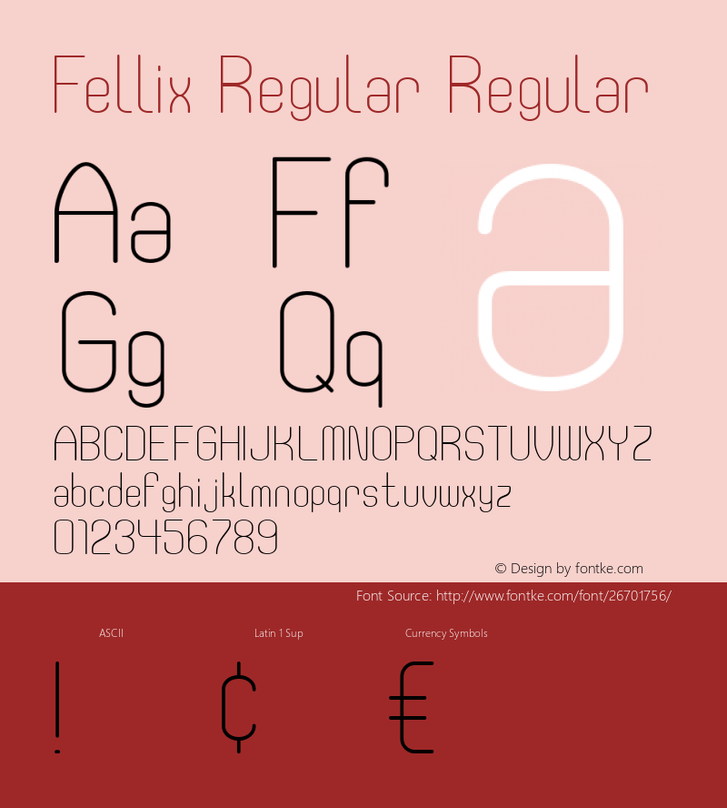 Fellix Regular Version 1.000 Font Sample