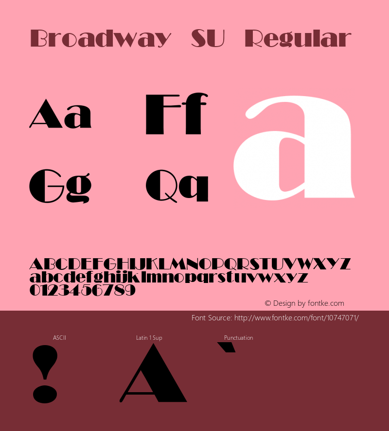 Broadway SU Regular 1.0 Fri Oct 29 20:06:54 1993 Font Sample