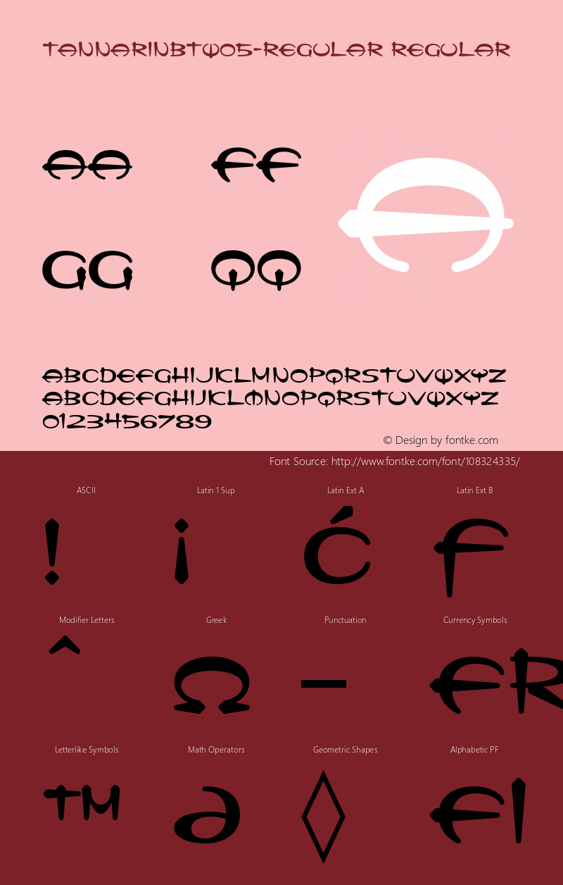 Tannarin BT W05 Regular Version 1.10 Font Sample