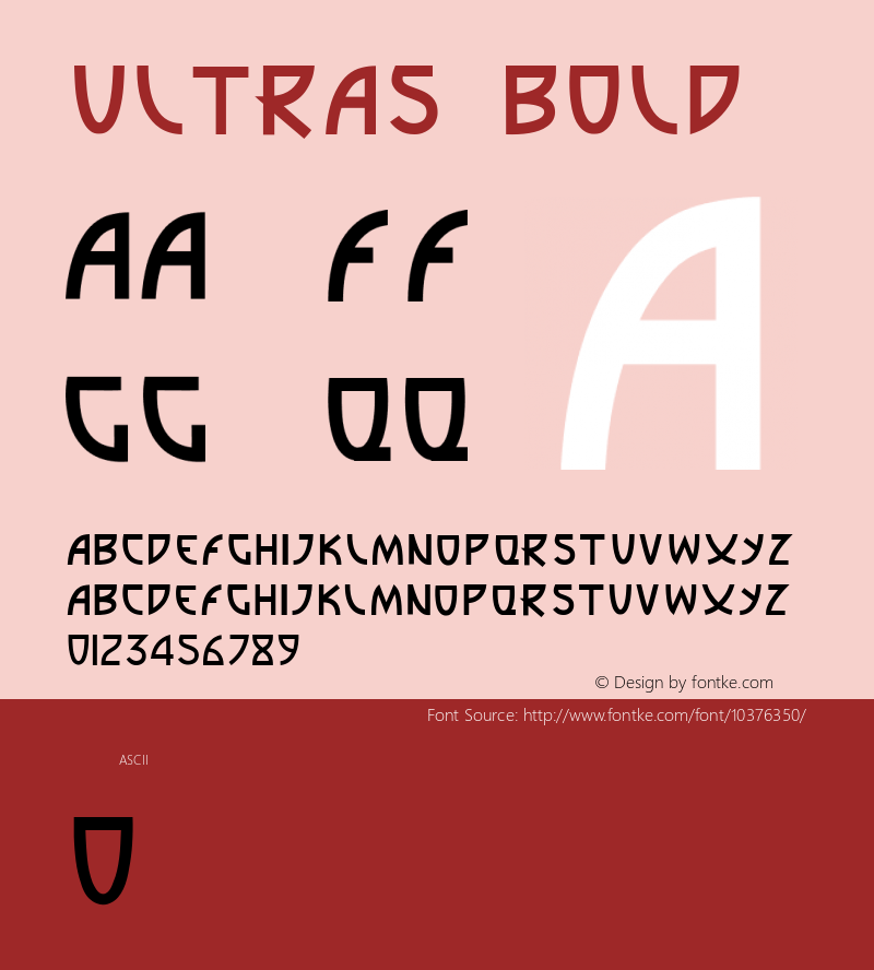 Ultras Bold Version 1.000 Font Sample