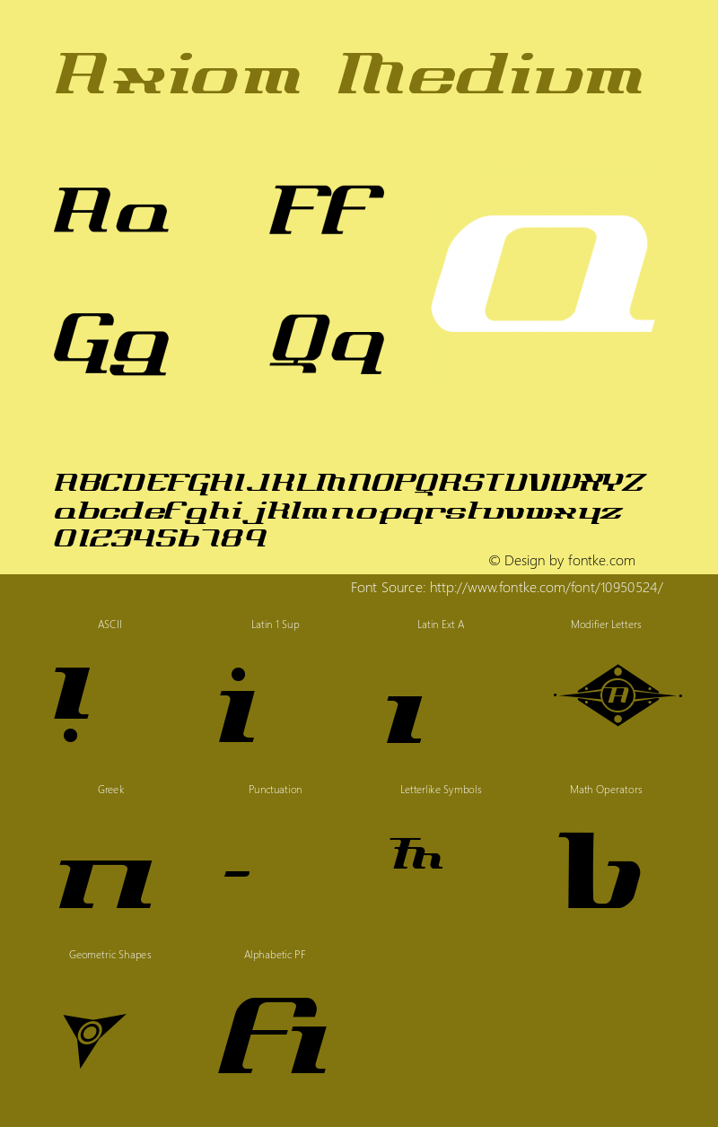 Axiom Medium Version 001.000 Font Sample