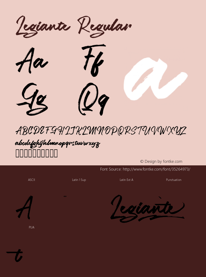 Legiante Version 1.0 Font Sample