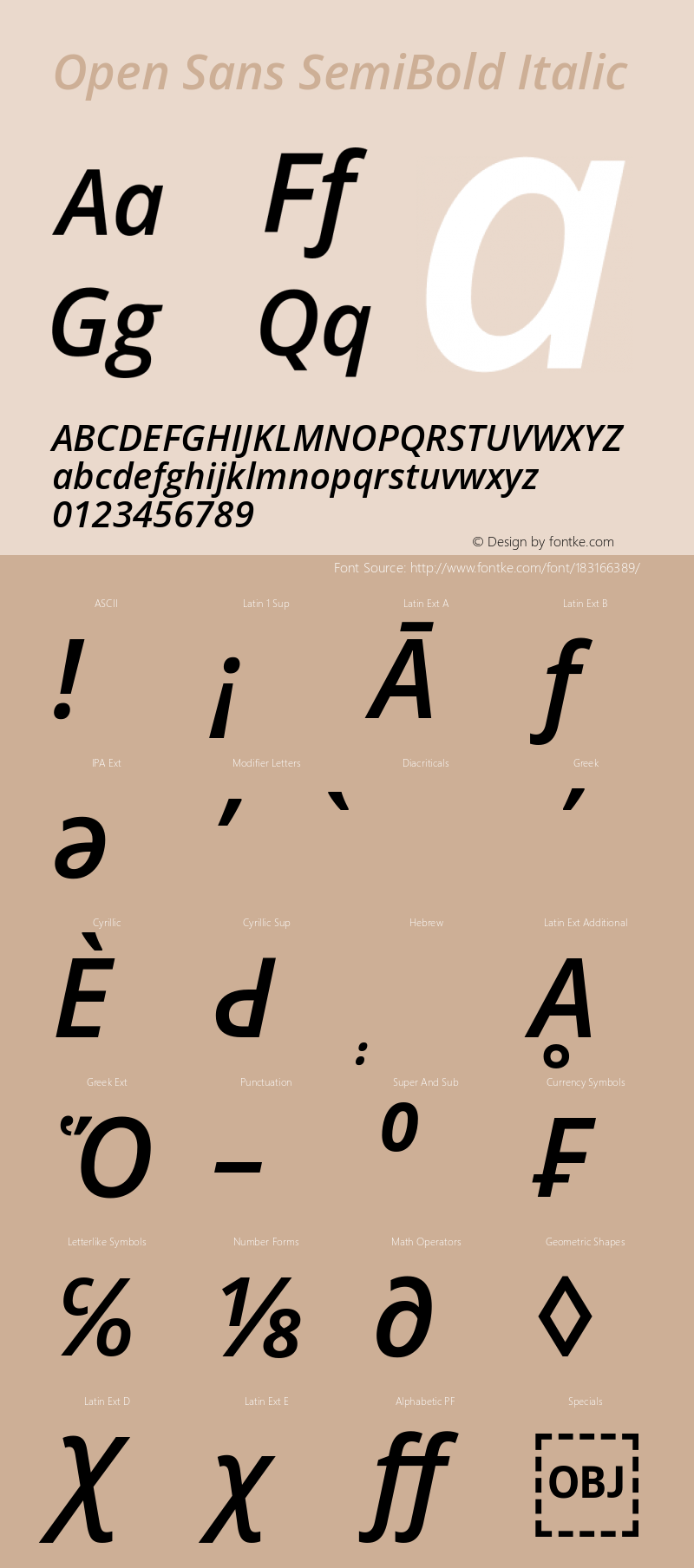 Open Sans SemiBold Italic Version 3.000图片样张