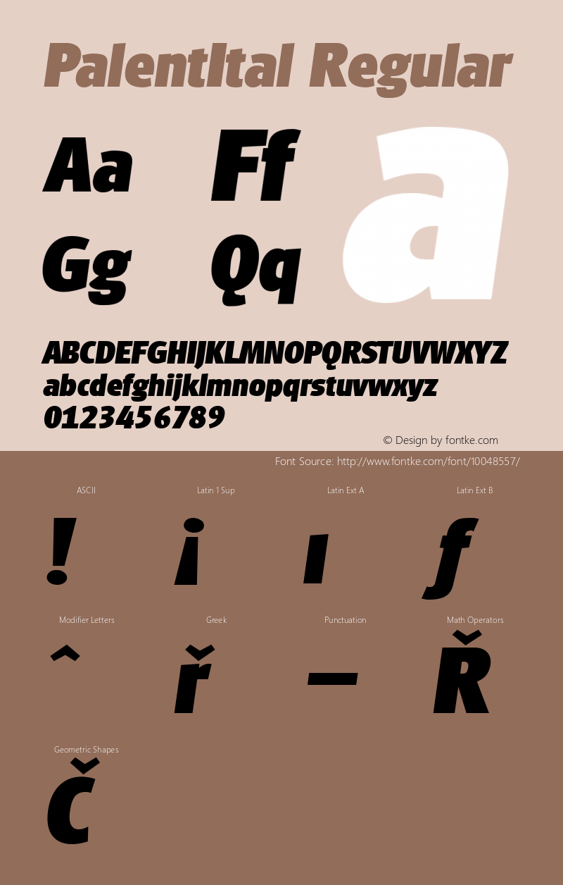 PalentItal Regular Altsys Fontographer 3.5  2/8/93 Font Sample