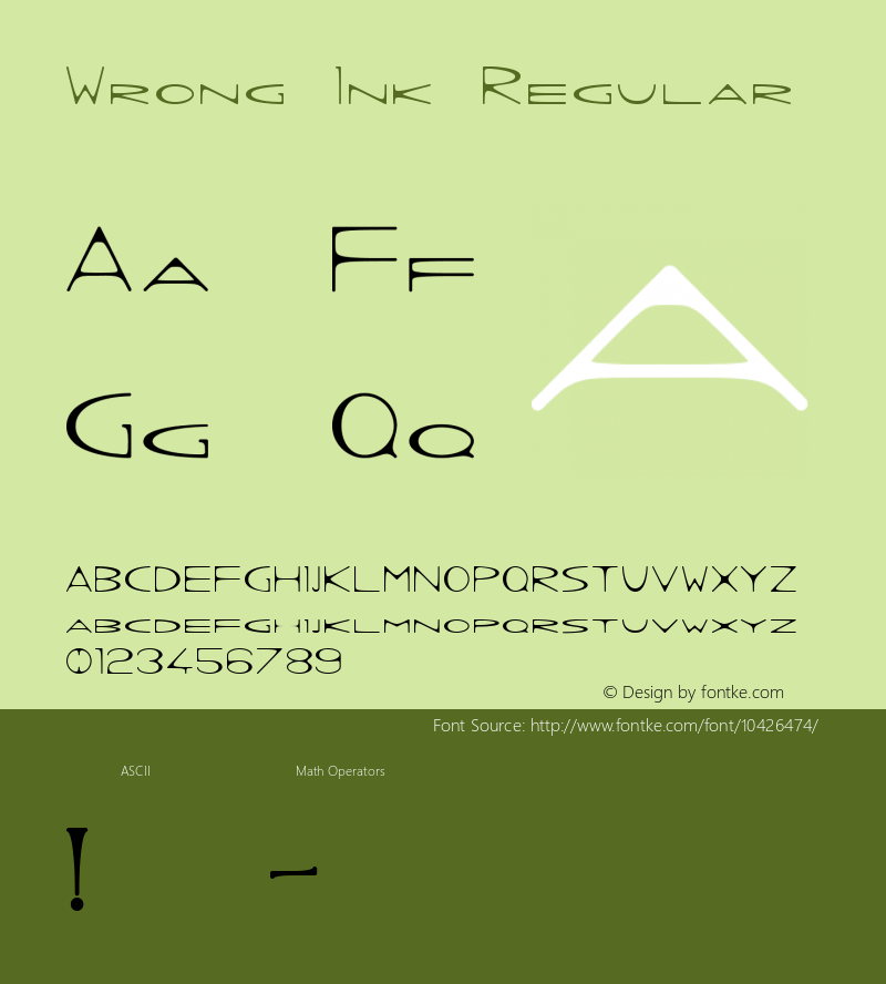 Wrong Ink Regular Version 001.000 Font Sample