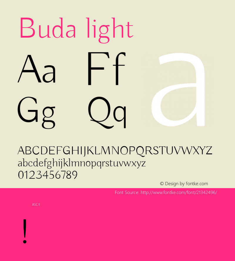 Buda Version 1.0 Font Sample