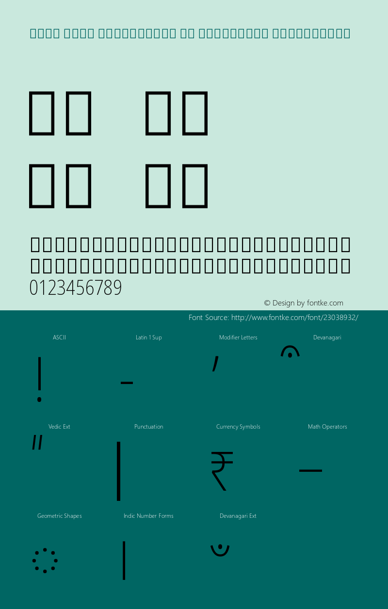 Noto Sans Devanagari UI Condensed ExtraLight Version 1.902 Font Sample