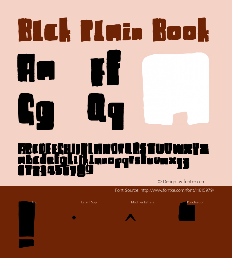 Blck Plain Book Version 1.00 March 5, 2011, Font Sample