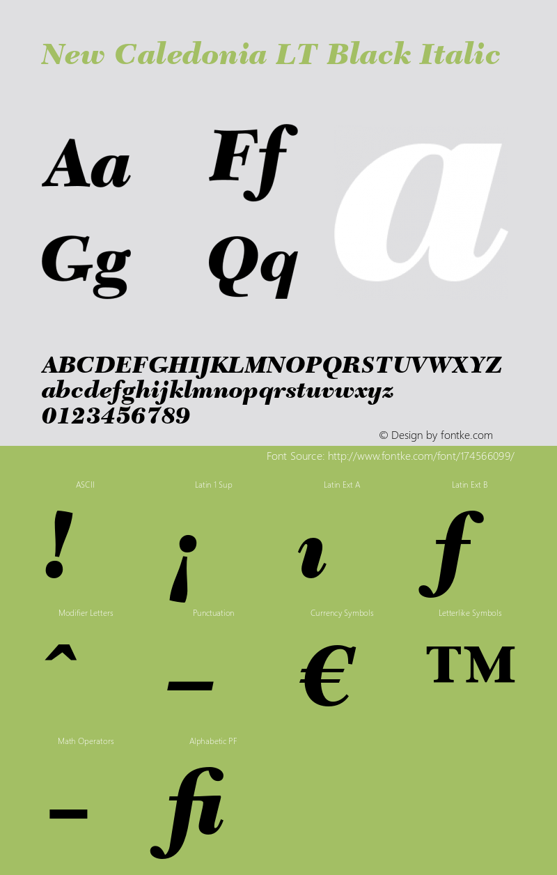 NewCaledoniaLT-BlackItalic 006.000图片样张