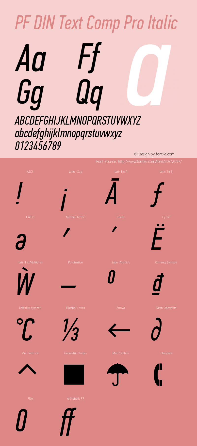 PFDINTextCompPro-Italic Version 1.000;PS 001.001;hotconv 1.0.56 Font Sample