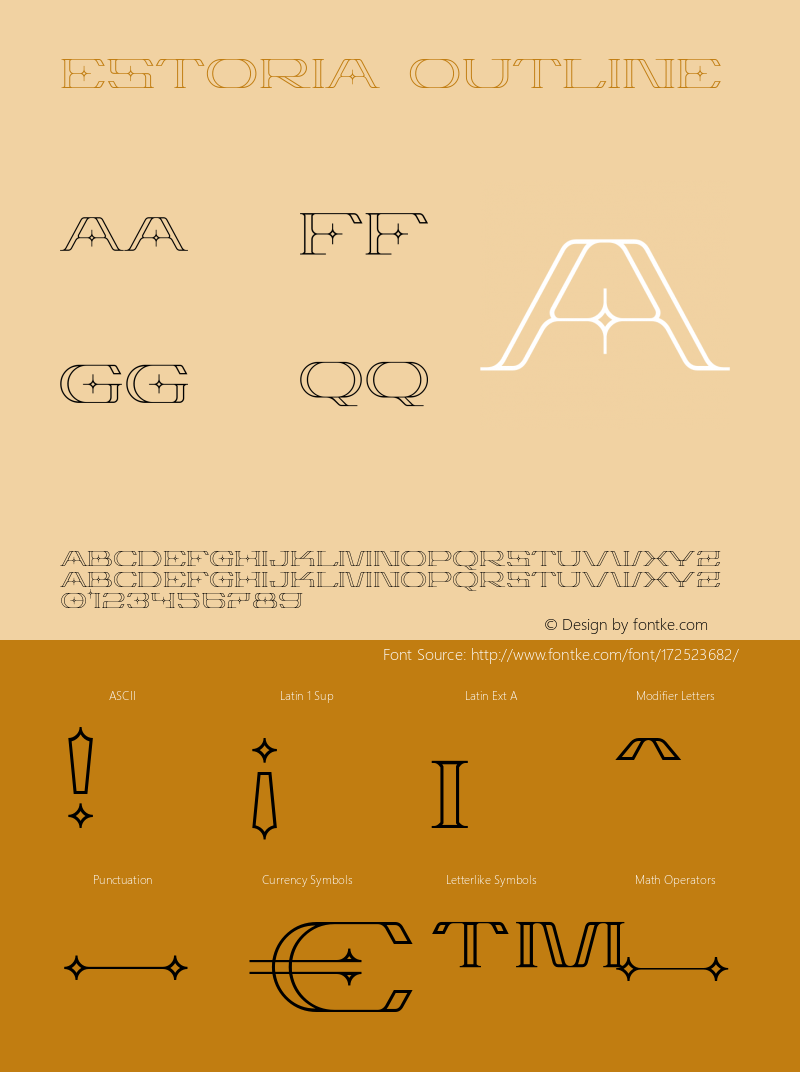 Estoria Outline Version 1.00;August 18, 2021;FontCreator 13.0.0.2672 64-bit图片样张