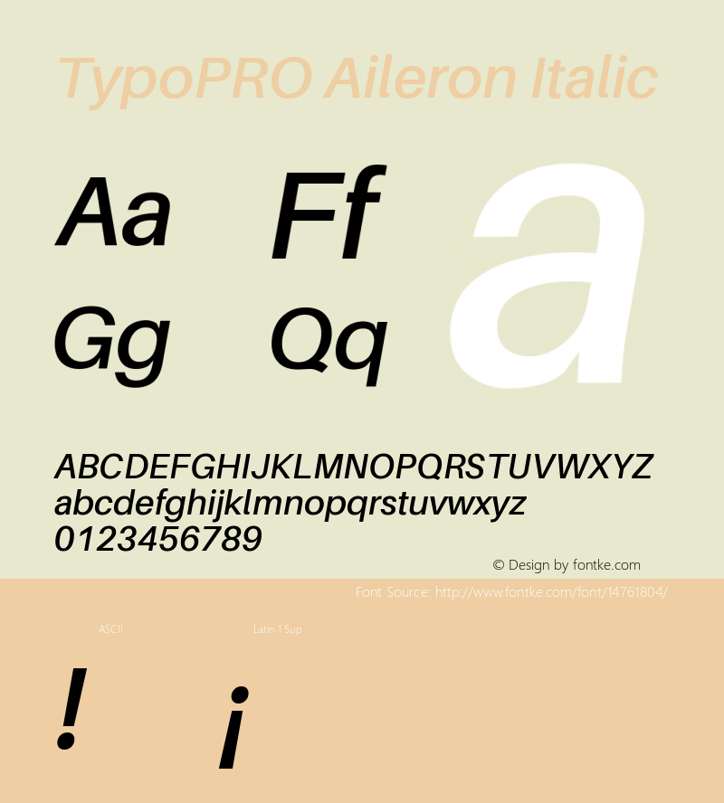 TypoPRO Aileron Italic Version 1.000;PS 001.000;hotconv 1.0.70;makeotf.lib2.5.58329 Font Sample