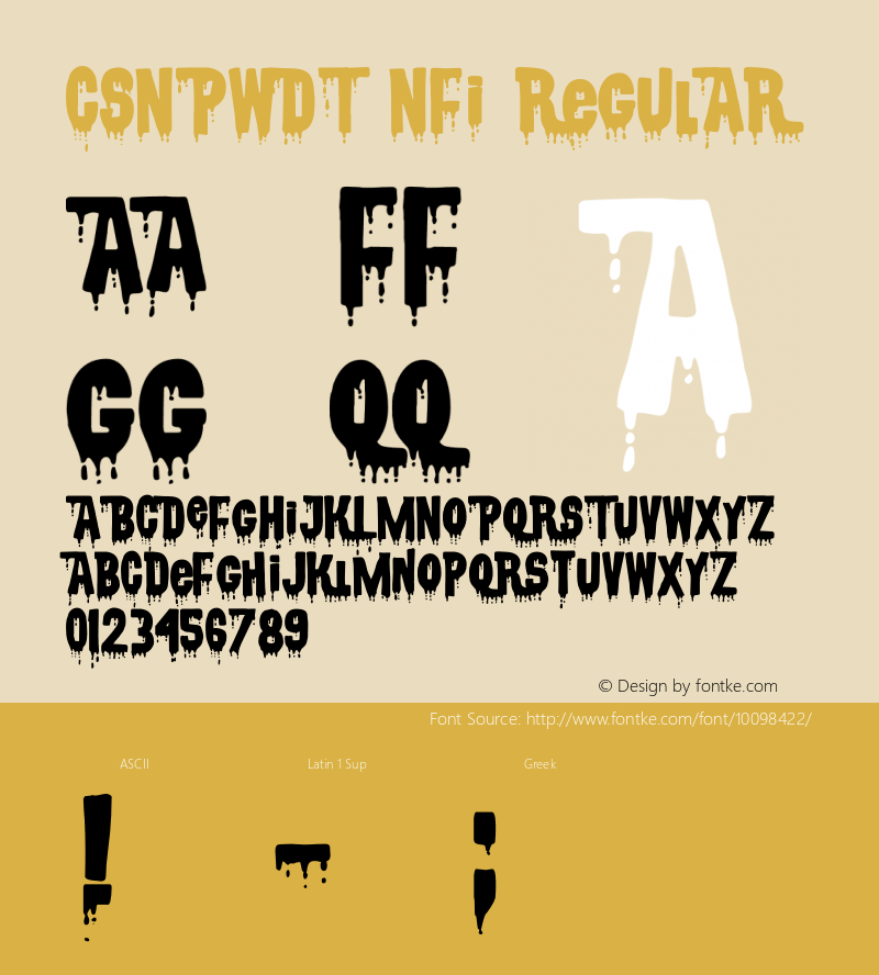 CSNPWDT NFI Regular OTF 1.000;PS 001.001;Core 1.0.29 Font Sample