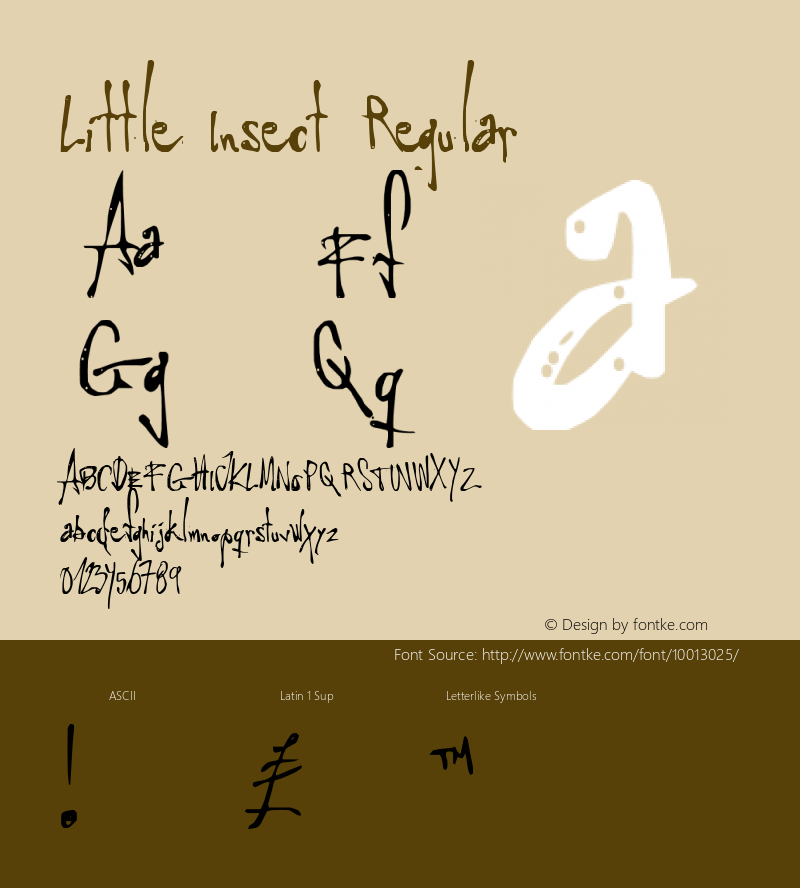 Little Insect Regular 2000; 1.0, initial release Font Sample