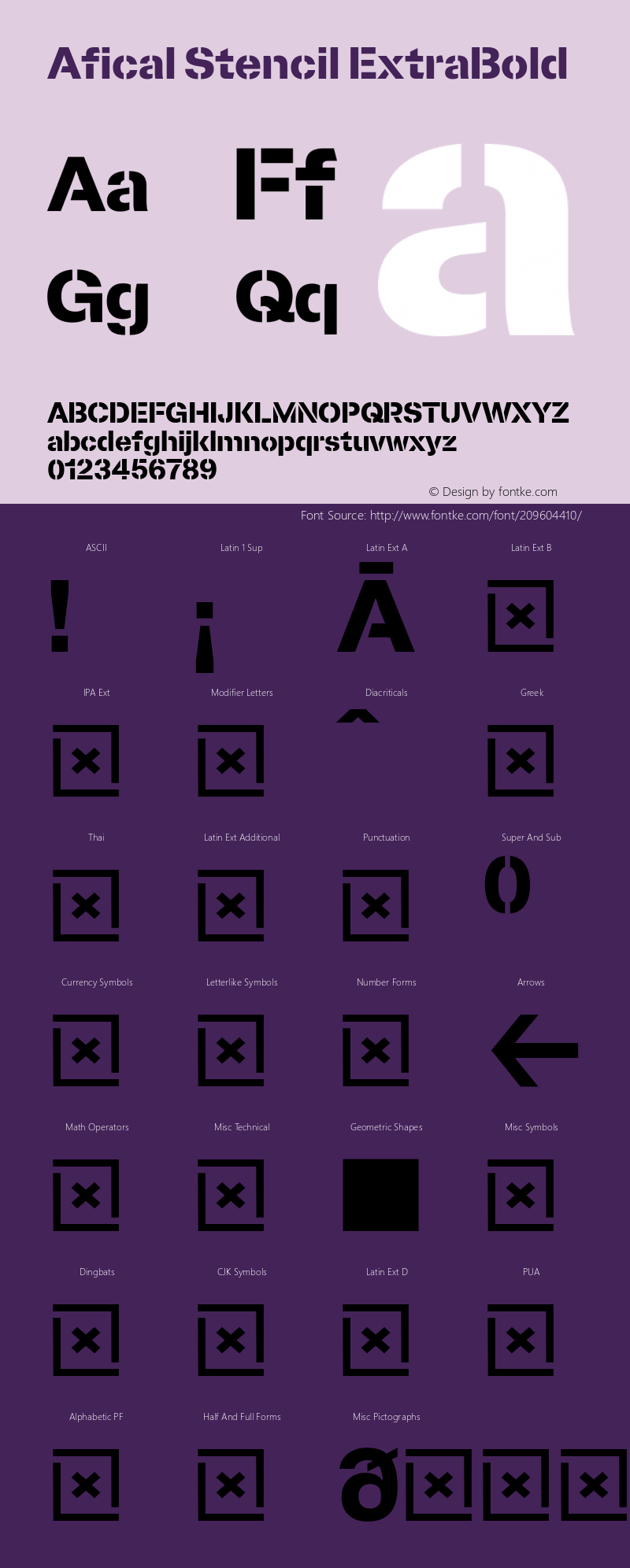 AficalStencil-ExtraBold Version 2.000;FEAKit 1.0图片样张