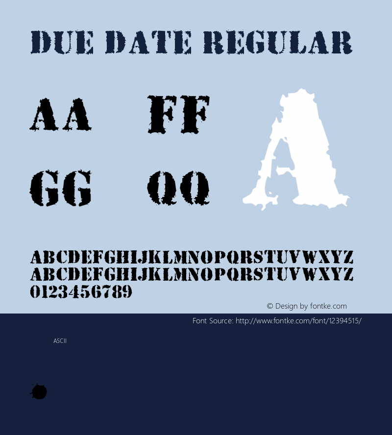 Due Date Regular Unknown Font Sample